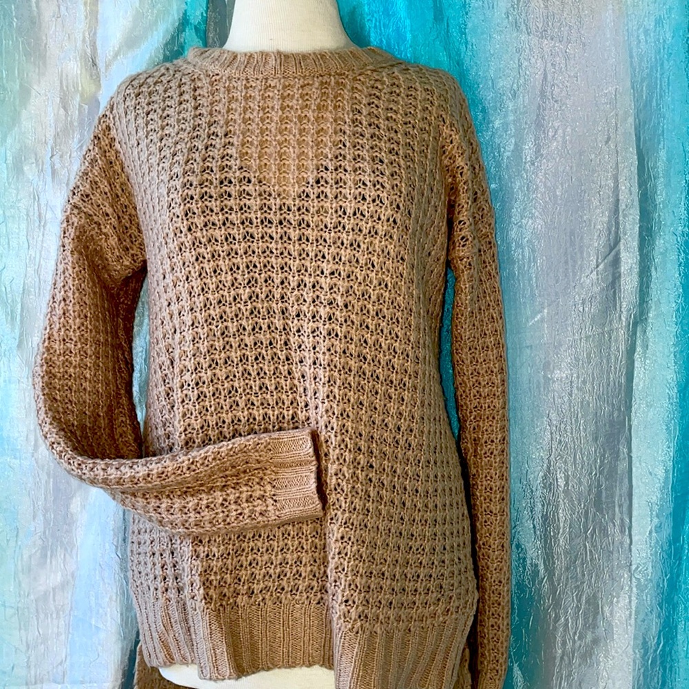 long Tan color sweater size Large